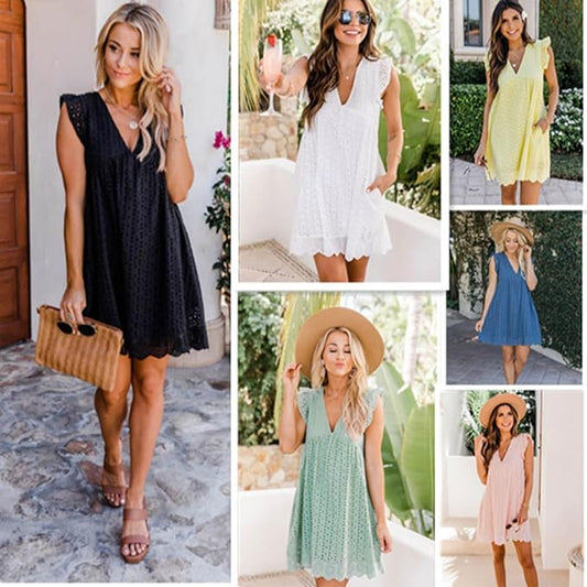 2025 Short Sleeve Lace Dress With Shorts